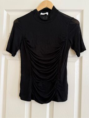 Marcella NYC Ruched Mock Neck Top